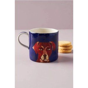 NIB Anthropologie Carole Akins Adorable Furry Friends Duke The Dog Coffee Mug